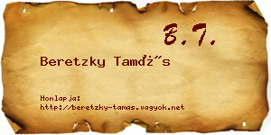 Beretzky Tamás névjegykártya